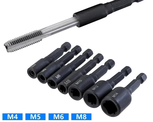 M4-M14 plus ferme vis robinet douille adaptateur support barre d'extension 1/4 pouces tige hexagonale Double tête Suqare robinet morrer douilles adaptateurs