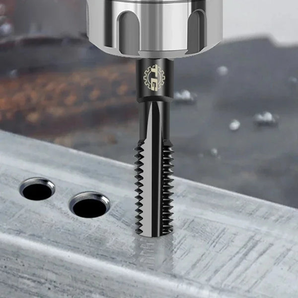 TG Premium 6542 Jeu de tarauds à cannelure droite à tige hexagonale en acier rapide pour acier inoxydable et fonte - M3-M12
